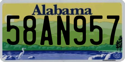 AL license plate 58AN957