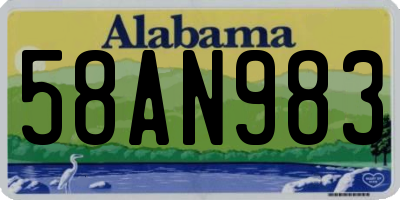 AL license plate 58AN983