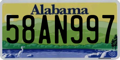 AL license plate 58AN997