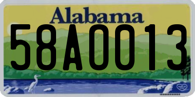 AL license plate 58AO013