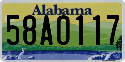 AL license plate 58AO117