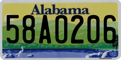 AL license plate 58AO206