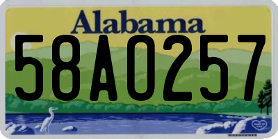AL license plate 58AO257