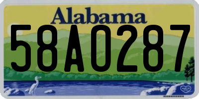 AL license plate 58AO287