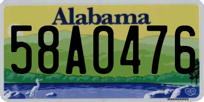 AL license plate 58AO476