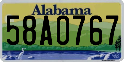 AL license plate 58AO767