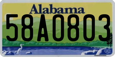AL license plate 58AO803