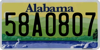 AL license plate 58AO807