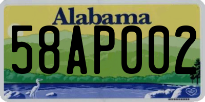 AL license plate 58AP002