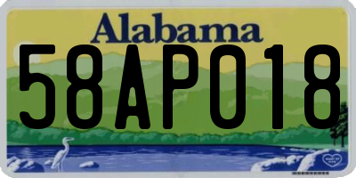 AL license plate 58AP018