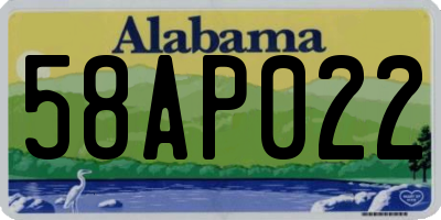 AL license plate 58AP022