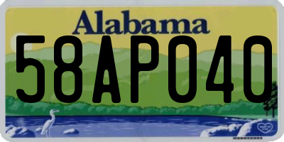 AL license plate 58AP040