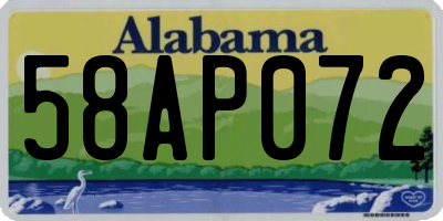 AL license plate 58AP072