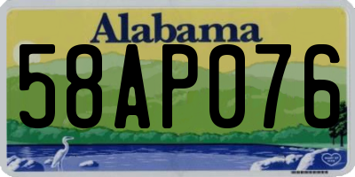 AL license plate 58AP076
