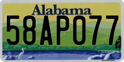 AL license plate 58AP077