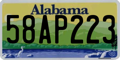 AL license plate 58AP223