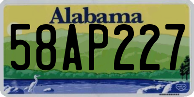 AL license plate 58AP227
