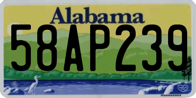 AL license plate 58AP239