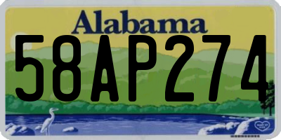 AL license plate 58AP274