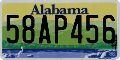 AL license plate 58AP456