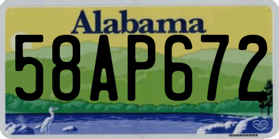 AL license plate 58AP672
