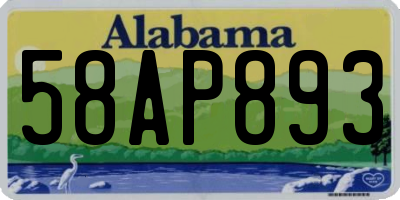 AL license plate 58AP893
