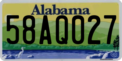 AL license plate 58AQ027