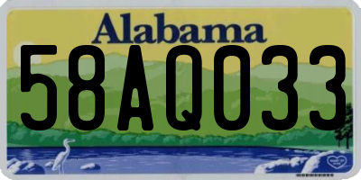 AL license plate 58AQ033
