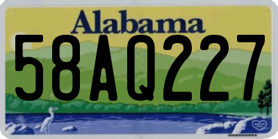 AL license plate 58AQ227