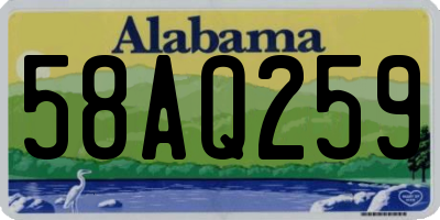 AL license plate 58AQ259