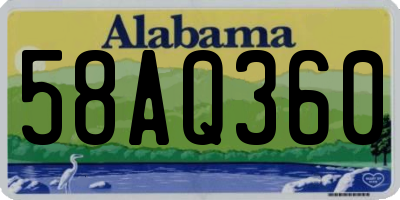 AL license plate 58AQ360
