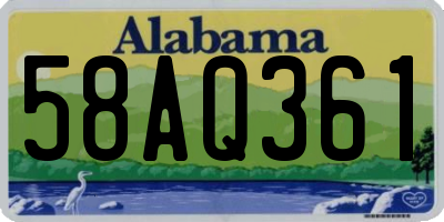 AL license plate 58AQ361