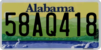 AL license plate 58AQ418