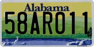 AL license plate 58AR011