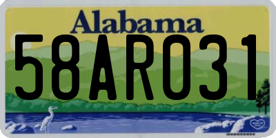 AL license plate 58AR031
