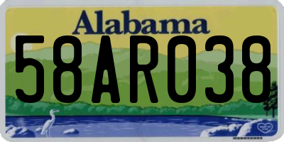AL license plate 58AR038