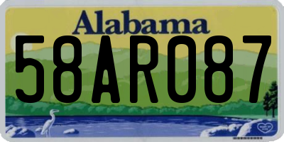 AL license plate 58AR087
