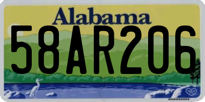 AL license plate 58AR206