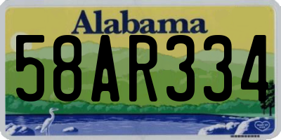 AL license plate 58AR334