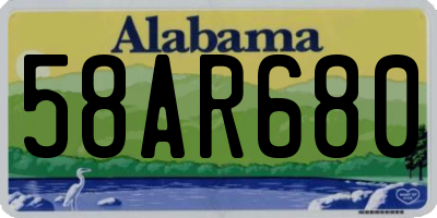 AL license plate 58AR680