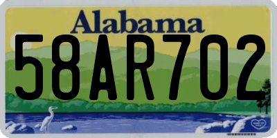 AL license plate 58AR702