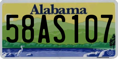 AL license plate 58AS107