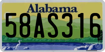AL license plate 58AS316