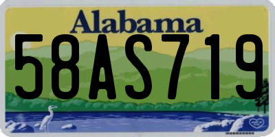 AL license plate 58AS719