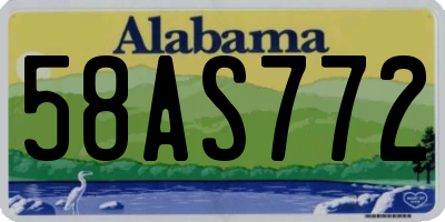 AL license plate 58AS772