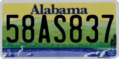 AL license plate 58AS837