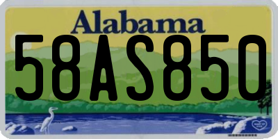AL license plate 58AS850