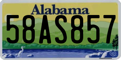 AL license plate 58AS857