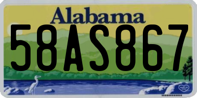 AL license plate 58AS867