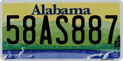 AL license plate 58AS887